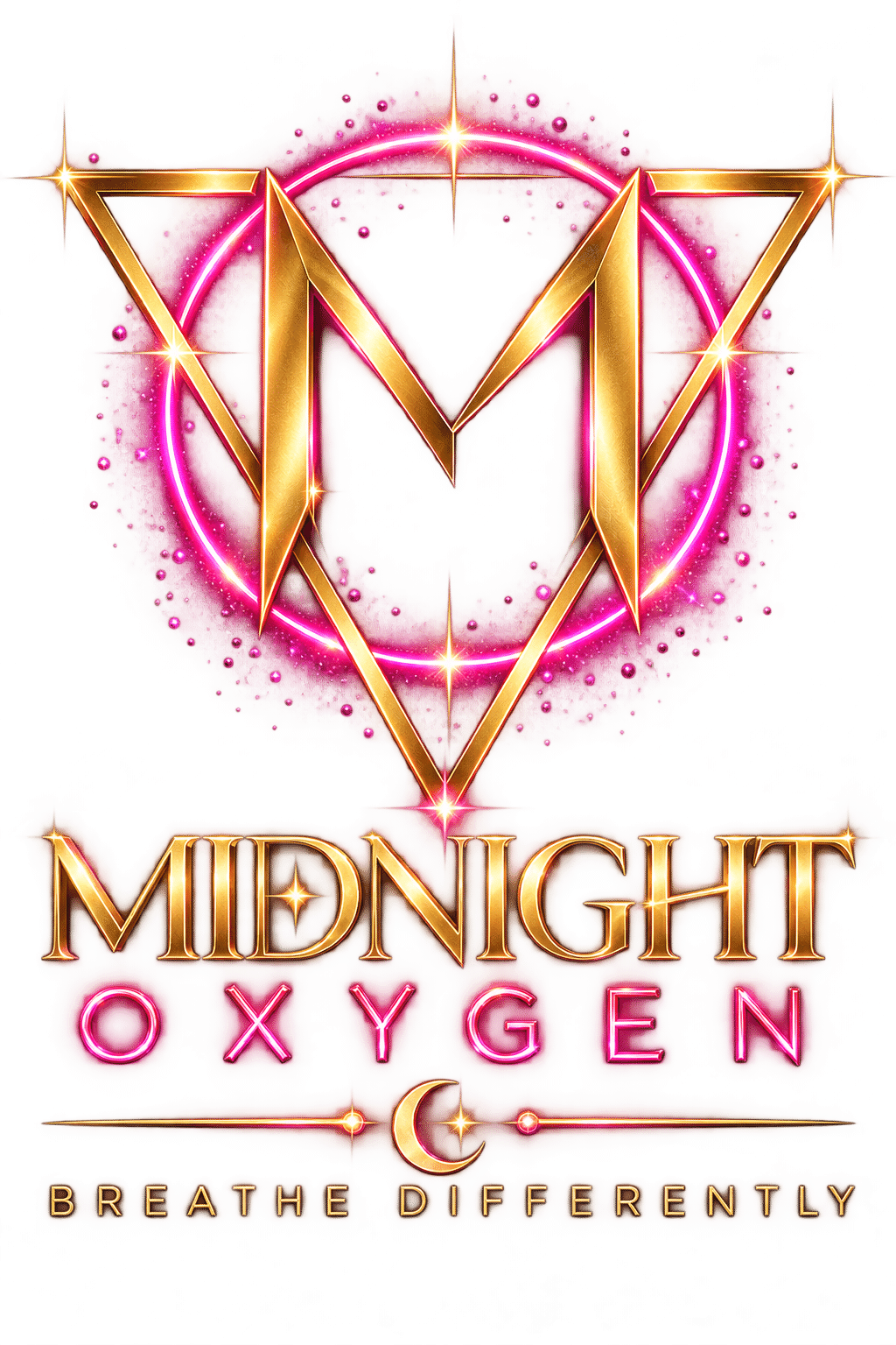 Midnight Oxygen official logo by The Owl Nurse for the Vampire Shift nurse burnout recovery and wellness sanctuary.