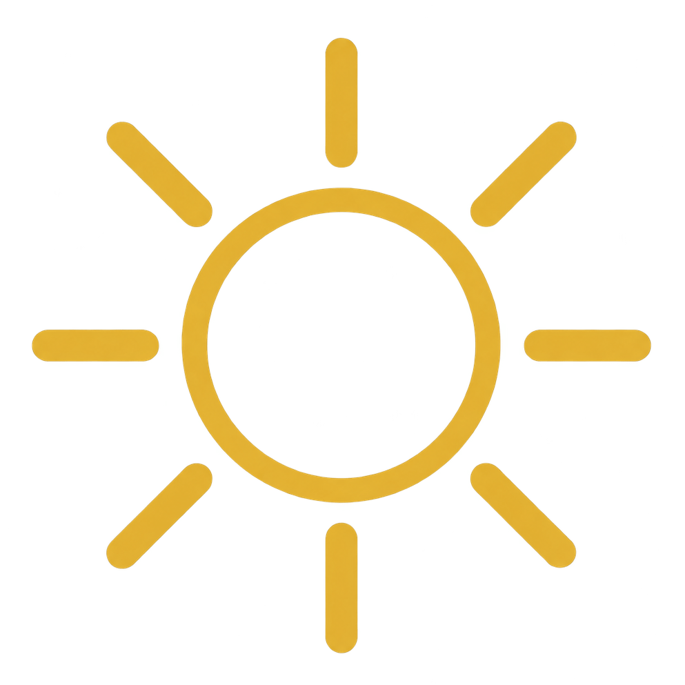 Golden sun icon representing daytime