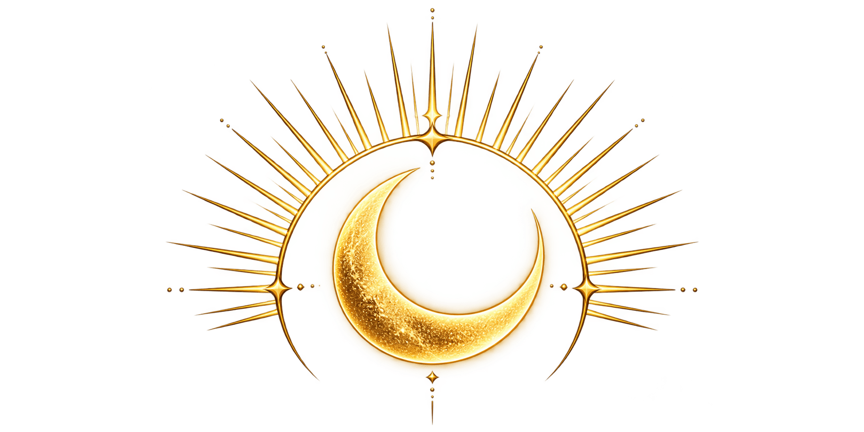 Golden crescent moon symbol